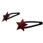 Red + Black Star Hairclips