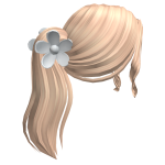 Clipped Ponytail /w Flower Clip In Blonde