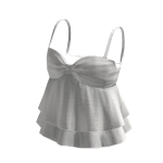 🍀Ruffle Lace Strap Tee (White)
